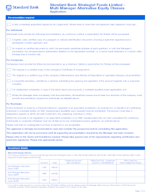 Standard Bank Strategist Funds Application