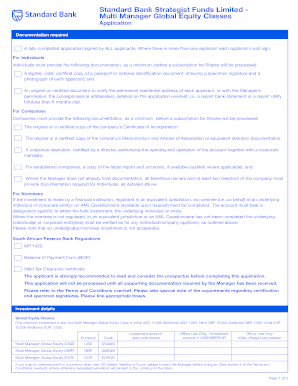 Standard Bank Strategist Funds Application