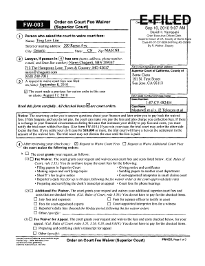 Order on Court Fee Waiver