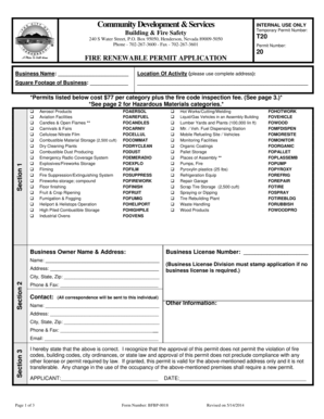 Fire Renewable Permit Application