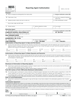 IRS Form 8655 Reporting Agent Authorization