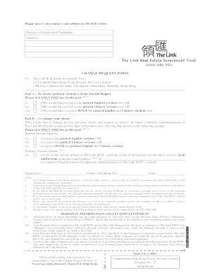The Link REIT Change Request Form