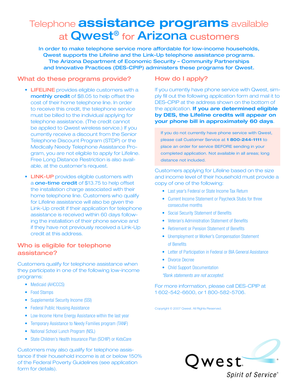 Arizona Lifeline Telephone Assistance Application