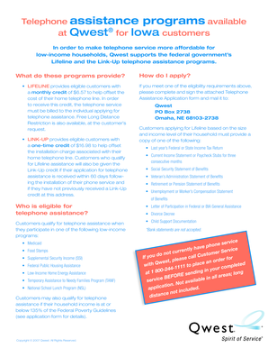 Qwest Telephone Assistance Application