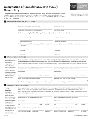 Wells Fargo TOD Beneficiary Designation Form