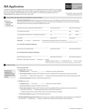 Wells Fargo Advantage Funds IRA Application