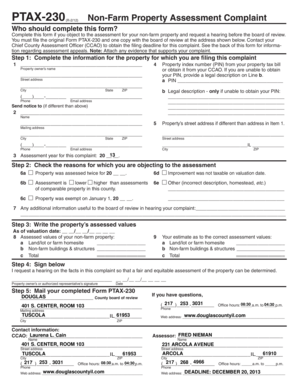 Illinois Non-Farm Property Assessment Complaint