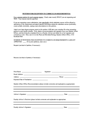 PMB Curriculum Substitution Form - nature berkeley