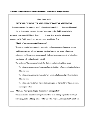 Pediatric Forensic Informed Consent Form
