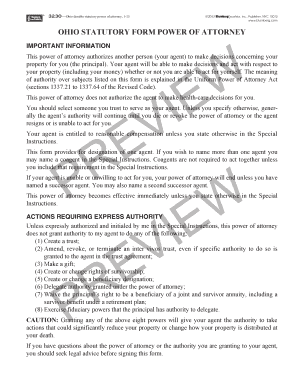 Ohio Durable Statutory Power of Attorney