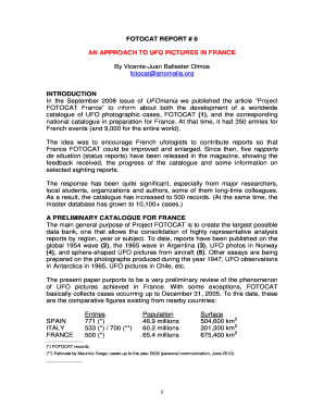 Example of one page report - France FOTOCAT Status Report 2 - nouforscom