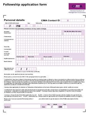 CIMA Fellowship Application Form