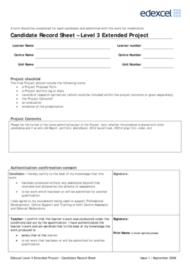 Activity log sample - A form should be completed for each candidate and submitted ...