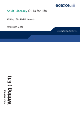 Adult Literacy Writing E1 Assessment Form