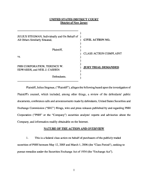 Sample request letter for certificate of employment pdf - Julius Stegman et al v PHH Corporation et al Stegman-Class Action Complaint - Jury Trial Demanded Julius Stegman et al v PHH Corporation et al Stegman-Class Action Complaint - Jury Trial Demanded - securities stanford