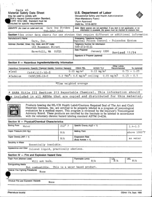 Material Safety Data Sheet