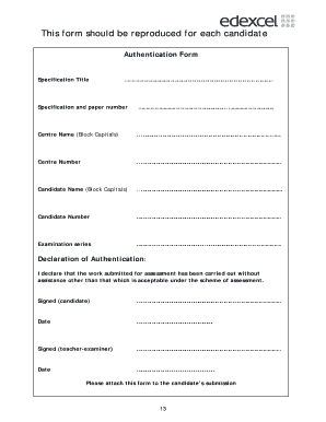 Authentication Form