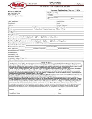 Digi-Key Account Application