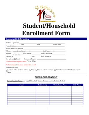 Barren County Student Household Enrollment Form