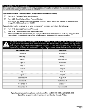Kentucky Retirement Notification Form 6000