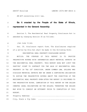 Illinois Residential Real Property Disclosure Report