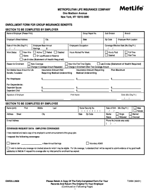 Group Insurance Benefits Enrollment Form