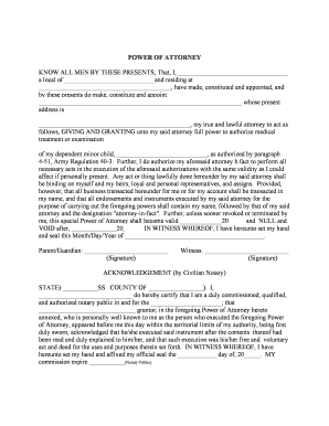 Power of Attorney for Medical Treatment