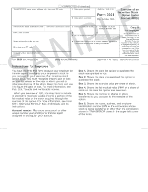 Form 3921 Incentive Stock Option
