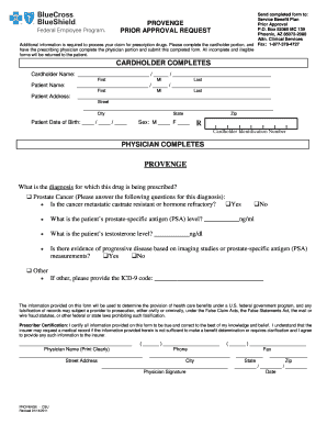 Provenge Prior Approval Request Form