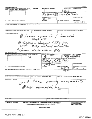 US Military Medical Form 519-21B