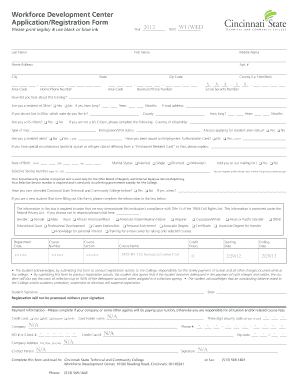 Workforce Development Center Application Form