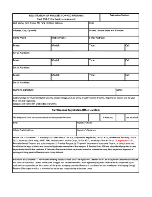 Firearms Registration Form
