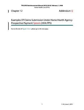 TRICARE Home Health Agency Reimbursement Form