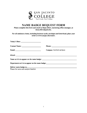 Doctor letterhead pdf - BNameb Badge Procedure - San Jacinto College - sanjac