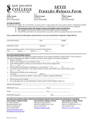 SEVIS Transfer Release Form