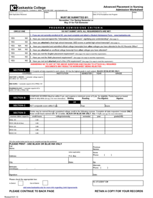 Advanced Placement Worksheet - Kaskaskia College - kaskaskia