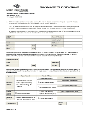 Student Consent for Release of Records