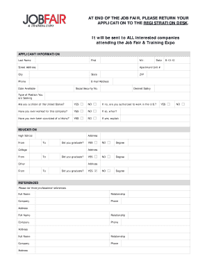 Job Fair Application Form