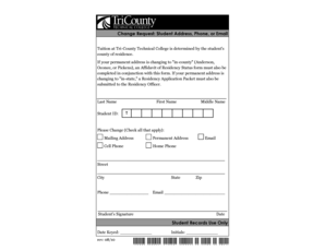 Student Address Change Request Form