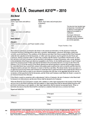 A310 Bid Bond 2010
