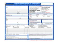 AGS Shipper’s Letter of Instruction