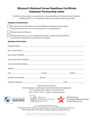 Missouri Employer Partnership Letter