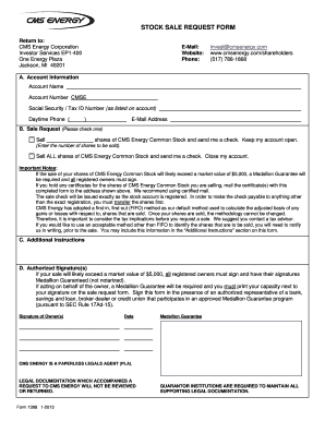 Stock Sale Request Form