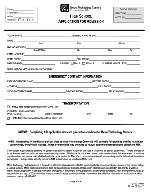 Metro Technology Centers Application Form