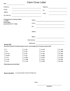 Veteran Claim Cover Letter