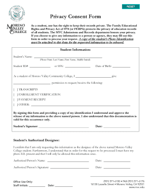 Privacy Consent Form
