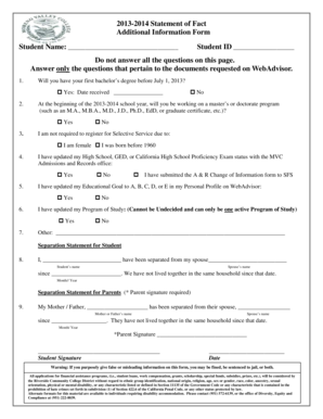 2013-2014 Statement of Fact