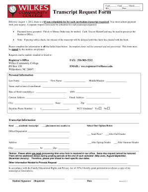 Transcript Request Form