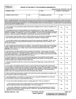 Report of Suitability for Overseas Assignments