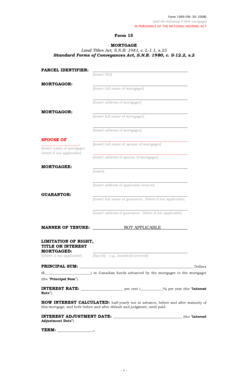 Form 1069 Mortgage Template